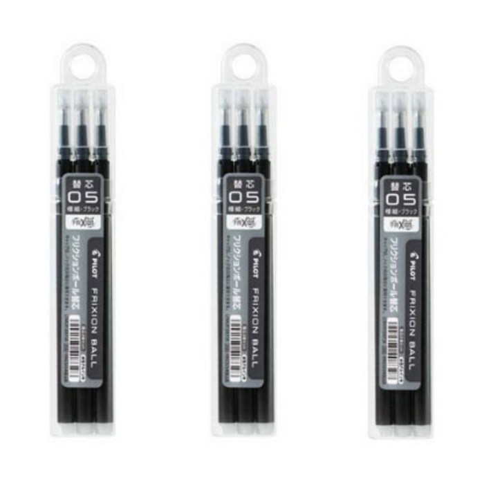 프릭션 노크 볼펜용 리필심 0.5mm, 블랙, 3개 대표 이미지 - 파이롯트 프릭션 추천