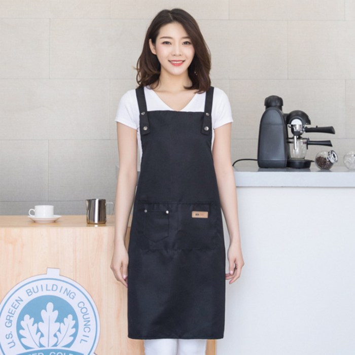 카페 바리스타 앞치마 업소용 H형 방수앞치마, 레드 대표 이미지 - 바리스타 앞치마 추천
