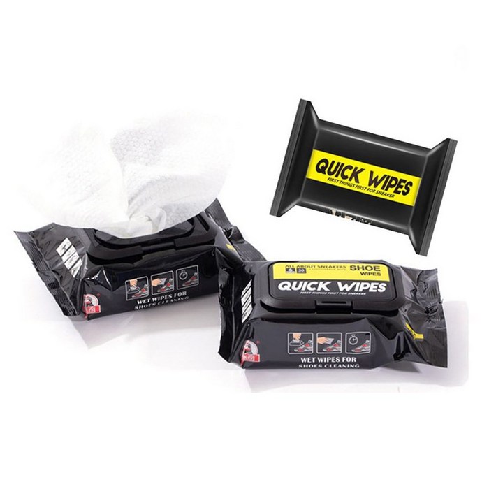 신발물티슈 신발 전용클리너 흰 운동화 얼룩제거 클리닝 Quik wipes 30매 12매, 30매(캡형) 대표 이미지 - 신발 티슈 추천