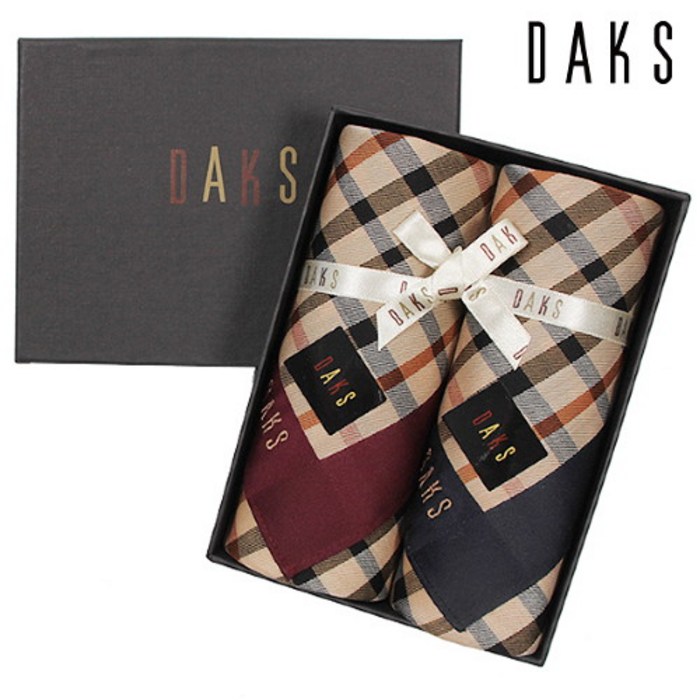 [AK PLAZA] [닥스] 기본체크 2매세트 손수건 (D) 2번 대표 이미지 - 닥스 손수건 추천