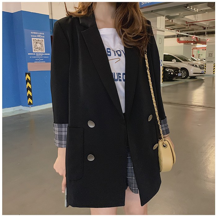 DFMEI 봄여름 신상품 패션 여성복류 Casual suit 가을 새로운 영국 스타일의 작은 정장 재킷 여성 패션 인터넷 유명인 디자인 틈새 정장 재킷 대표 이미지 - 봄여름 바람막이 추천