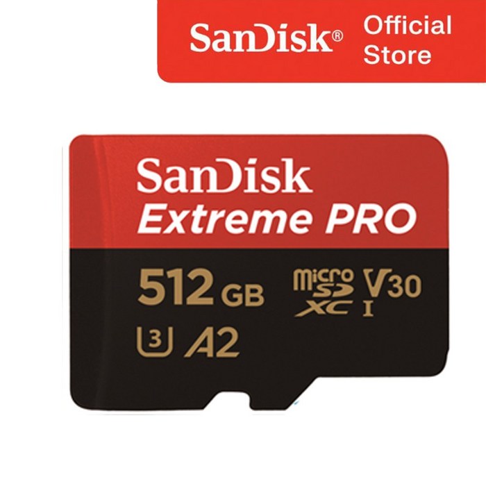 샌디스크 마이크로SD 카드 MicroSDXC Extreme Pro UHSI QXCD U3 4K, 512GB, 1개