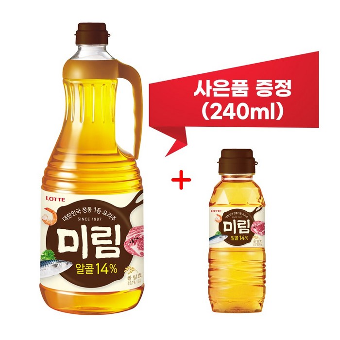 [사은품증정] 미림 1800ml 맛술 요리용 요리주, [사은품증정] 미림 1800ml + 240ml 대표 이미지 - 맛술 추천