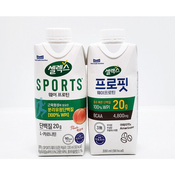 셀렉스 웨이프로틴 프로핏 아메리카노 12개 + 복숭아 12개, 24개입, 330ml 대표 이미지 - 다이어트 아메리카노 추천