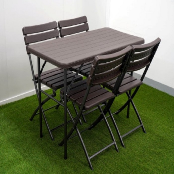 브로몰딩 접이식 일자형 폴딩 테이블 1200 1800 가판대 이동식 플라스틱 책상 의자 다이소 코스트코 이케아, 1.브로몰딩 테이블-1200-일자형(우드-브라운) 대표 이미지 - 포차 테이블 추천