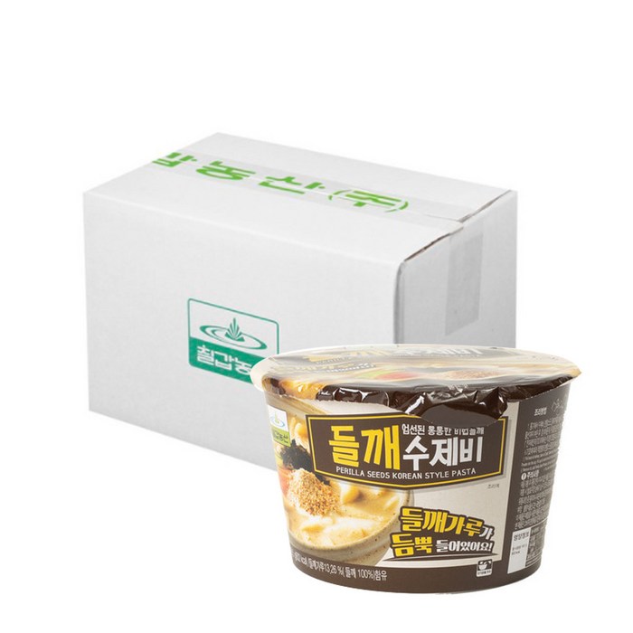 칠갑농산 들깨수제비 188.5g /16개/1box/용기 대표 이미지 - 들깨칼국수 추천