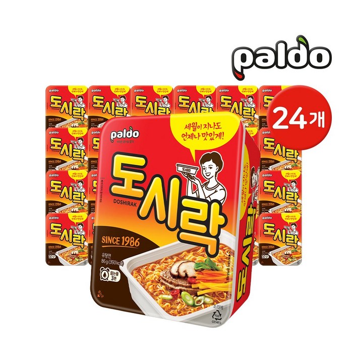 팔도 도시락 컵라면 2종 12개 24개 / (일반 김치 택1) 대표 이미지 - 점보 도시락 라면 추천
