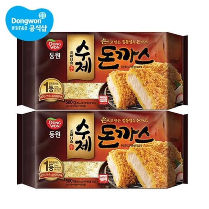 동원 수제 돈까스 (냉동), 500g, 2개 대표 이미지 - 돈까스 맛집 추천