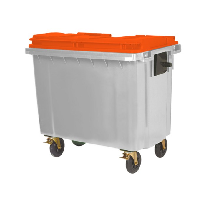 [세화파렛텍] 대형 쓰레기통 분리수거용기 자동상차 수거용기 660L, 회색, 1개