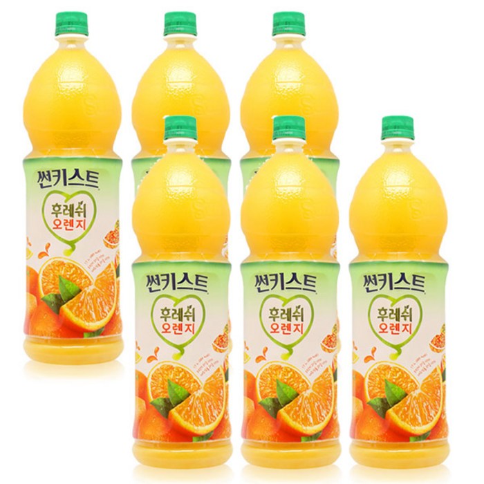 썬키스트 후레쉬 오렌지, 6개, 1.5L 대표 이미지 - 감귤주스 추천