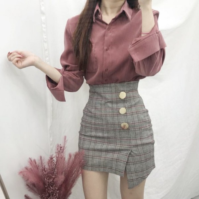 유니콩 (속바지안감) 라인잡아주는 하이웨스트 스커트 대표 이미지 - 하이웨스트 치마 추천