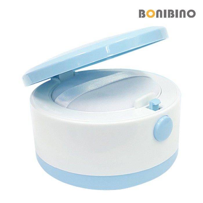 보니비노 자동 1단 분통-베이비파우더 케이스, 블루 (+분첩) 대표 이미지 - 신생아 육아용품 추천