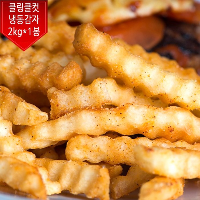 심플로트 냉동감자 클링클컷 주름감자 감자튀김 2kg 간식 안주, 1팩 대표 이미지 - 크링클컷 감자튀김 맛있는거 추천