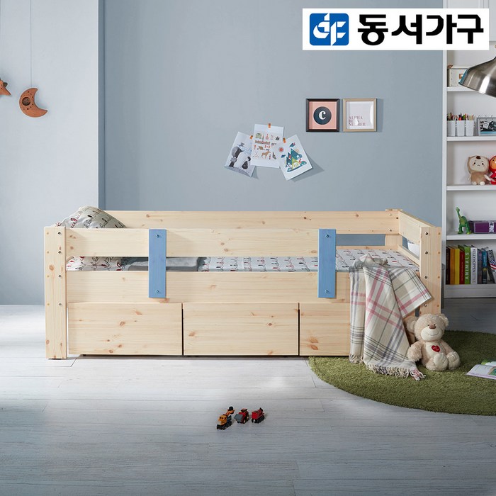 동서가구 LV 카비 아동벙커침대, 블루(낮은벙커침대(프레임만)) 대표 이미지 - 아이 침대 추천