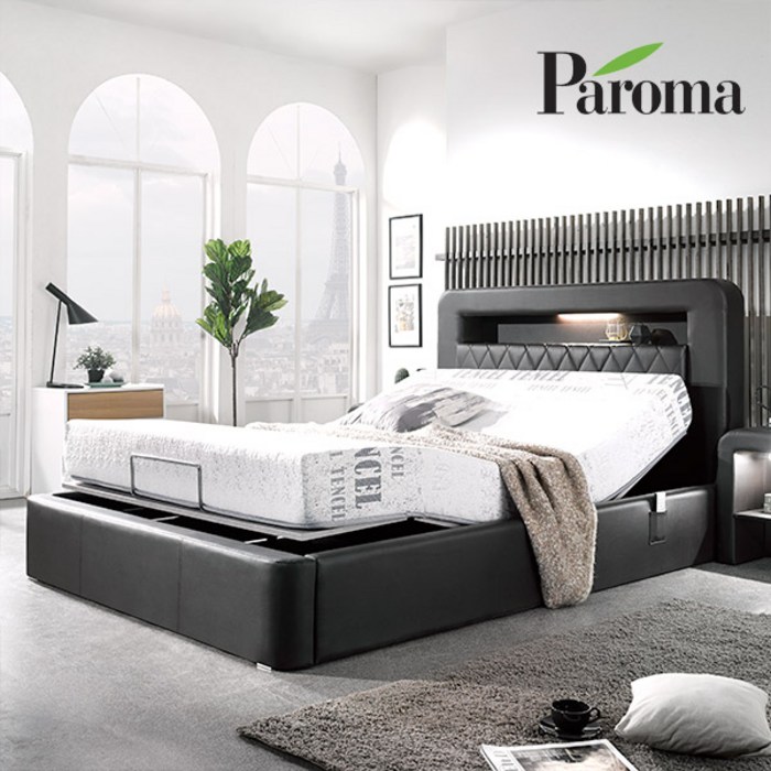 파로마 브릭스 LED 모션베드 침대 + 200T 매트리스, 초코브라운 대표 이미지 - 자취방 침대 추천