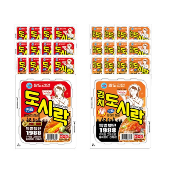 팔도 도시락 12개+김치도시락 12개, 24개 대표 이미지 - 팔도 라면 추천