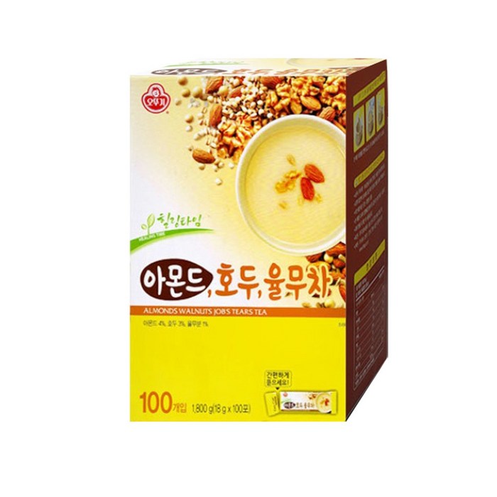 오뚜기 아몬드 호두 율무차 1800g(18gx100T), 1개 대표 이미지 - 오뚜기 차 추천
