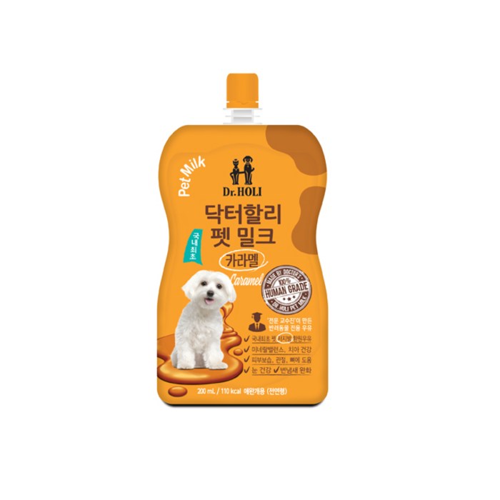 닥터할리 저지방 펫밀크200ml 카라멜(전연령) 10개, 10팩, 200ml 대표 이미지 - 펫밀크 추천