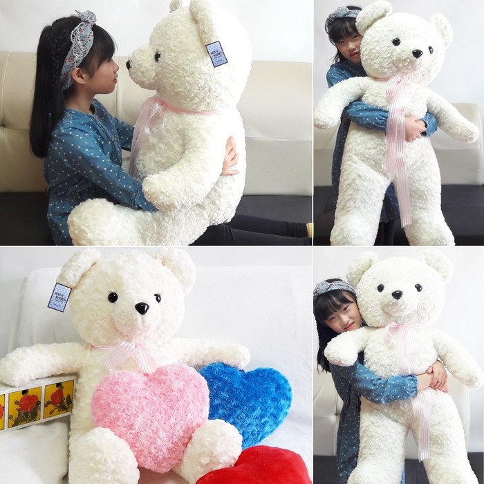 빅베어 러블리 애착 곰인형 130 + 하트쿠션, 곰인형(아이보리), 하트쿠션(랜덤 발송) 대표 이미지 - 곰인형 대형 추천