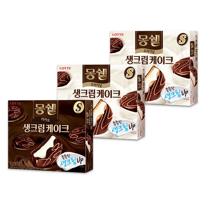 롯데제과 몽쉘카카오 1개 + 몽쉘크림 2개, 336g, 3개 대표 이미지 - 파이 추천