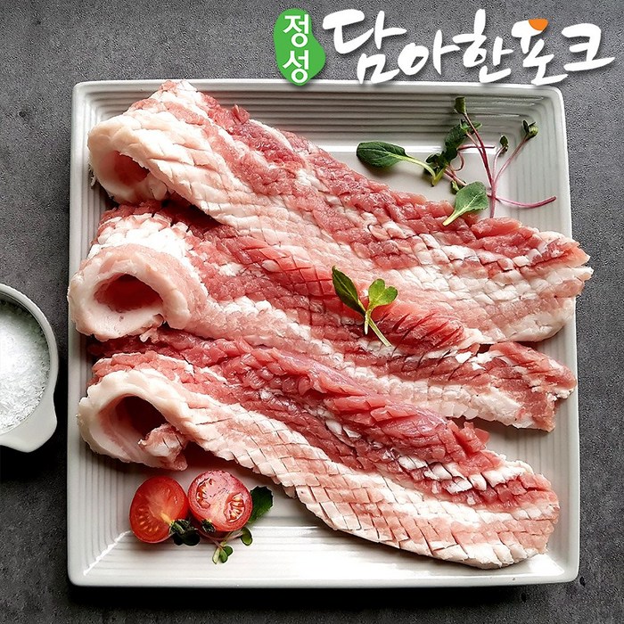 [담아한포크] 한돈 벌집삼겹살 1kg, 1개 대표 이미지 - 칼집 삼겹살 추천