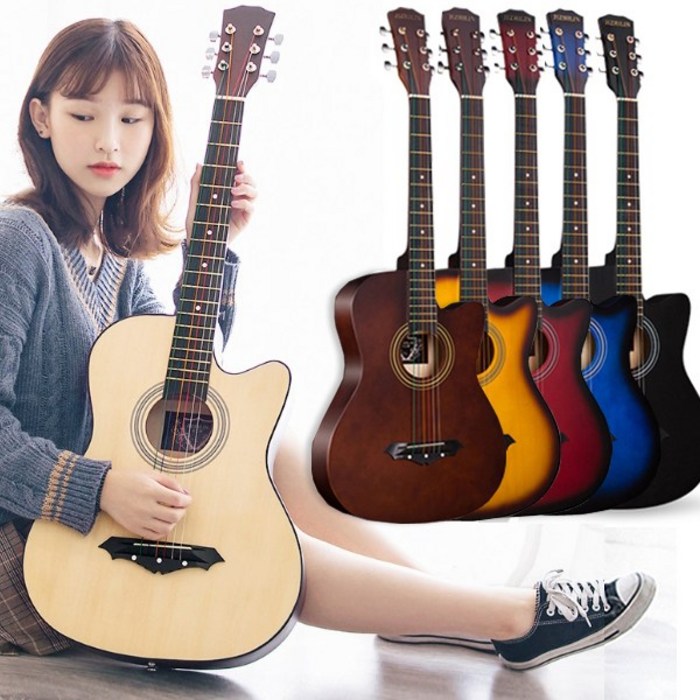 38인치 고퀄리티 어쿠스틱기타 클래식통기타 포크기타 초보 입문용 남여공용, 브라운, SD108 대표 이미지 - 낙원상가 기타 추천