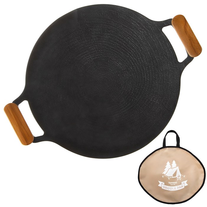 탐사 캠핑 우드 핸들 그리들팬  전용가방