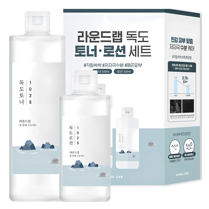 라운드랩 독도 토너 500ml  로션 200ml 세트