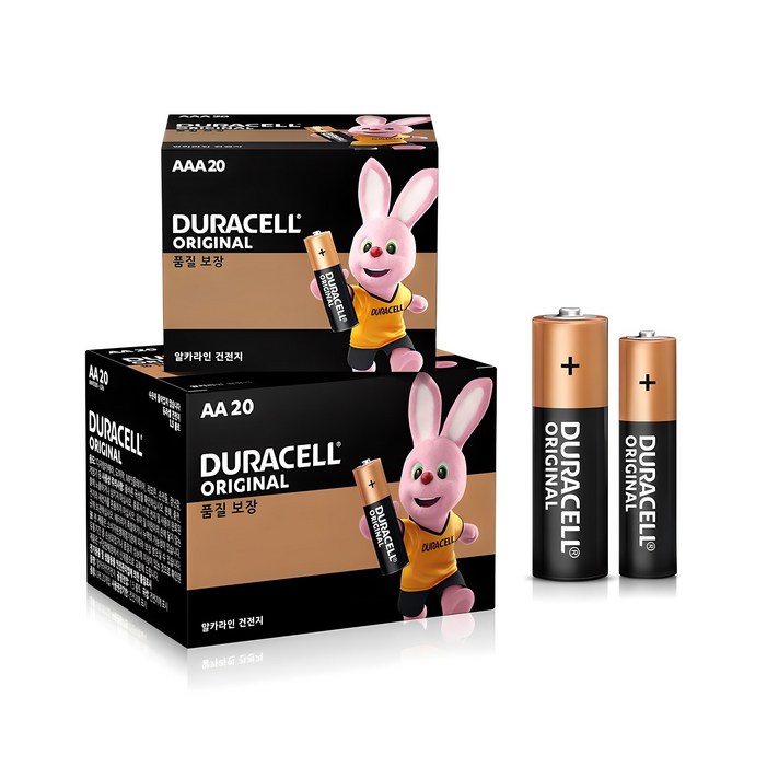 듀라셀 알카라인 건전지 AA 20p AAA 20p, 40개입, 1세트