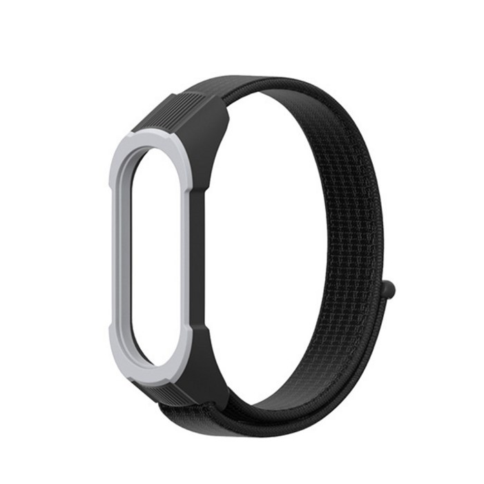 뽀마 미밴드3456 호환스트랩 실리콘나일론 슬링밴드, 블랙, 1개