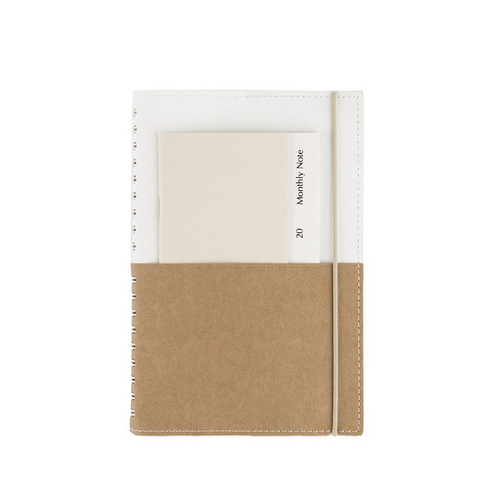 Diary Half WOB 만년 다이어리, 흰색 황토색, 1개