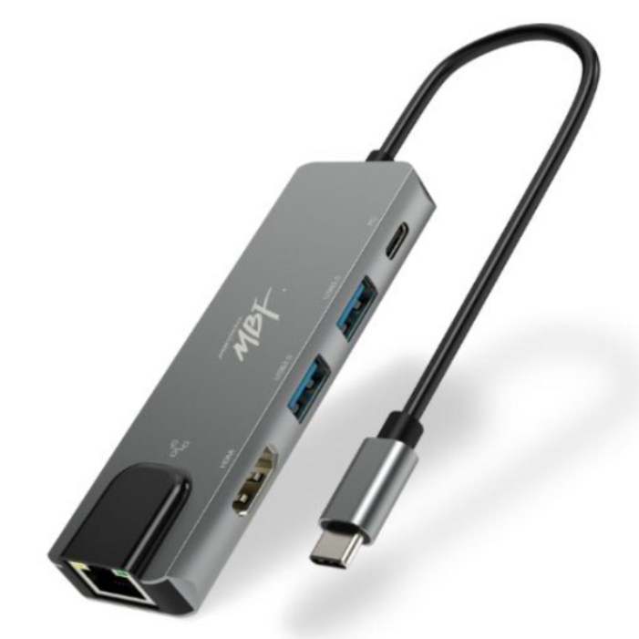 엠비에프 USB C타입 5in1 멀티허브 MBFUC5IN1S, MBFUC5IN1S, 실버 그레이, 1개