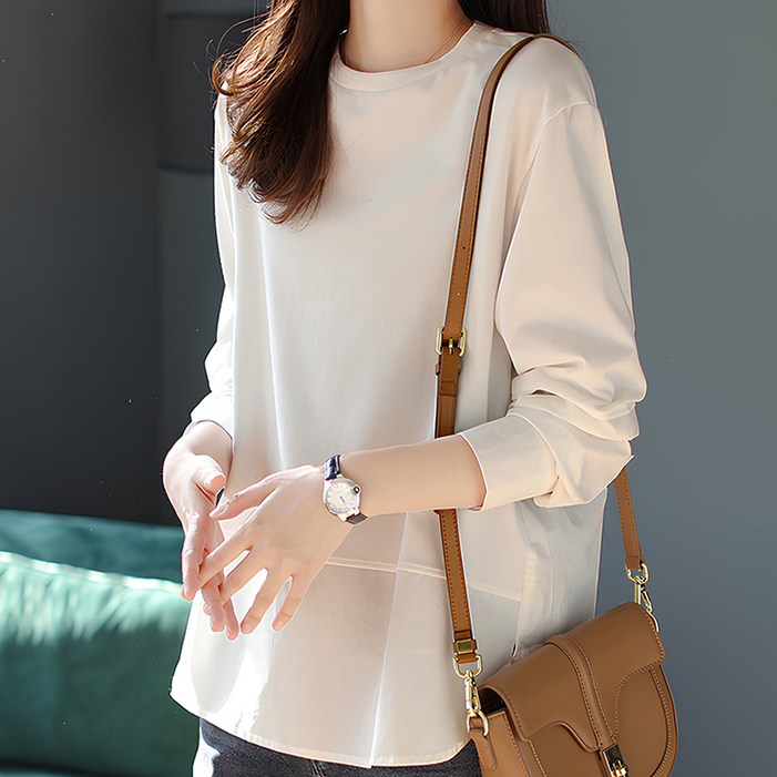 아뗄릭 여성용 퓨어 빅사이즈 루즈핏 티셔츠 형 블라우스 10060