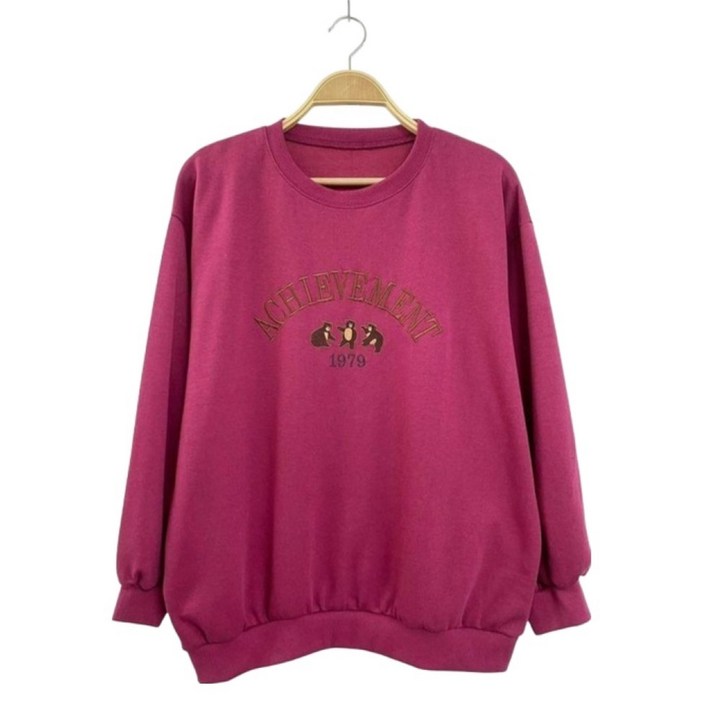 시크블랙 케이핏 루즈핏 곰돌이 자수 맨투맨 cpt17411k5c