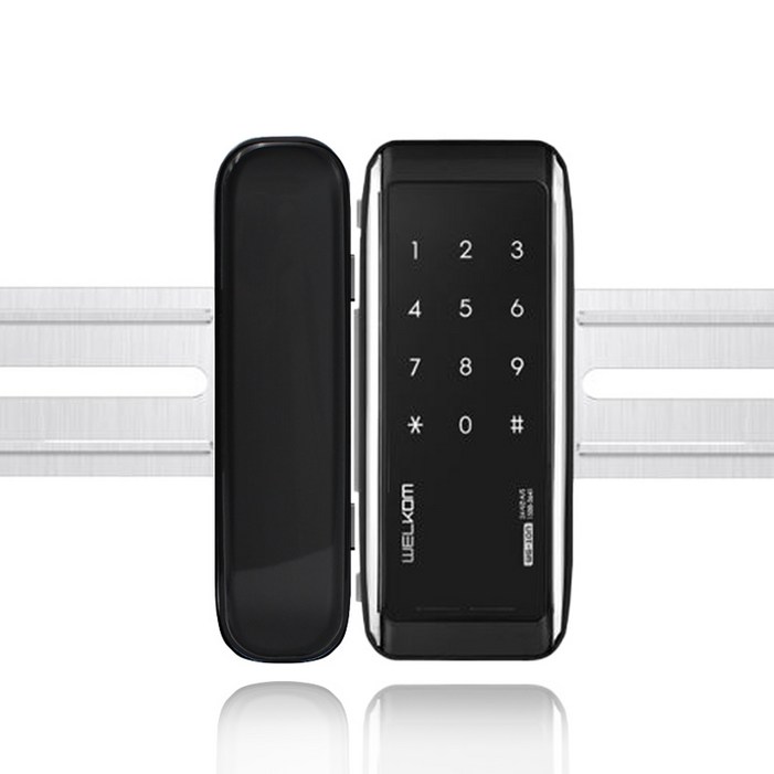 솔리티 웰콤 유리문 전용 스마트 보조키 손잡이 없음 도어락 WG10N