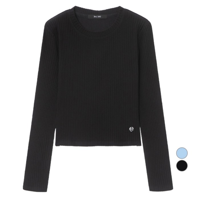 쥬시쥬디 여성용 슬림핏 골지 크롭 티셔츠 JYTS0220