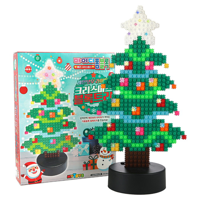 MYTOYS 마이디폼블록 레인보우 라이트 크리스마스 블록트리