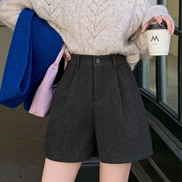 루나걸 여성용 뉴베이슨 모직 A라인 반바지 L25WP091910