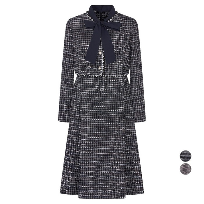 케네스레이디 여성용 스위토 리본 트위드 원피스