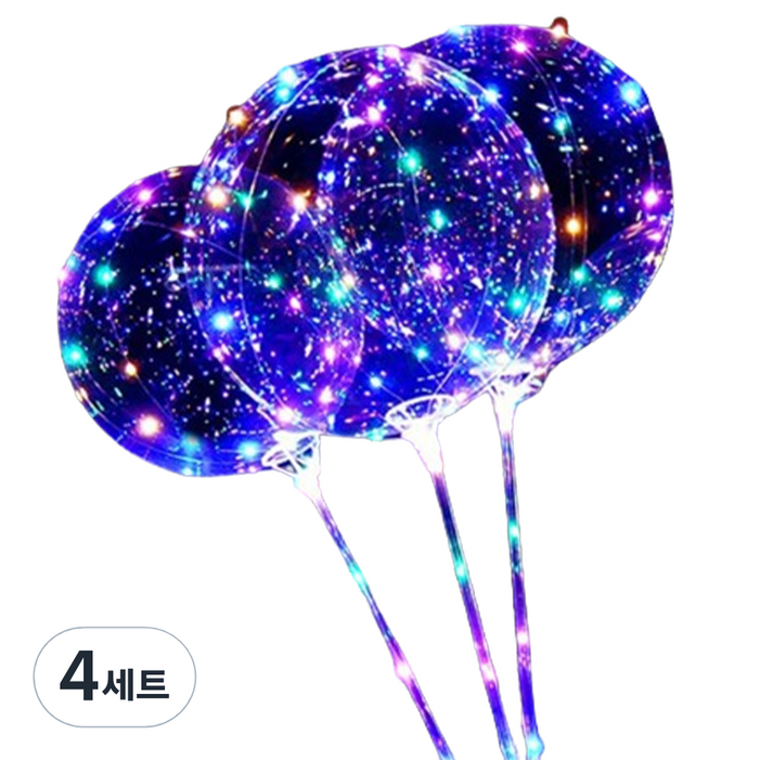 젤루나 LED 모양 풍선 불빛 이벤트 생일 파티 축제 기념일 풍선스틱 3p 손펌프 세트 LG07, 혼합색상, 4세트 젤루나 LED 모양 풍선 불빛 이벤트 생일 파티 축제 기념일 풍선스틱 3p 손펌프 세트 LG07, 혼합색상, 4세트