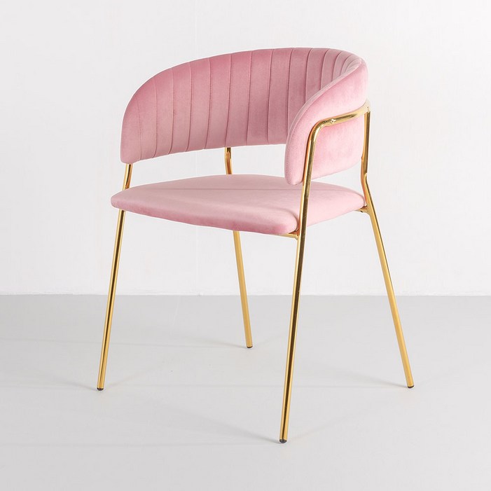 가구느낌 골드 벨벳 퀼팅 인테리어 체어