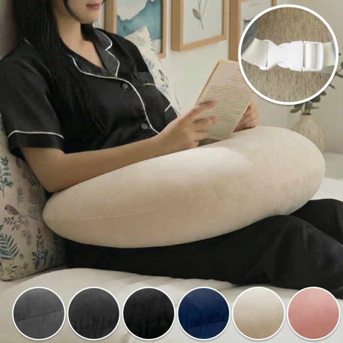 륀레브 부드러운 6색상 팔 걸이 허그 쿠션 독서 학생 성인 임산부 달 침대 레벨업 게임 게이밍 C형 푹신한 북 용 스터디 초승달 대형, 베이지