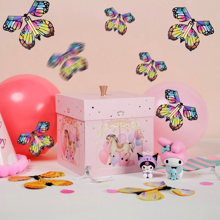 플라잉나비박스 부모님 용돈 이벤트 케이크 돈상자 케익 할로윈 크리스마스 소품 생일파티용품 칠순선물, 1개