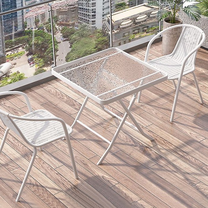 카페 분위기의 테라스 정원세트 튼튼한 234인용 야외 테이블 세트