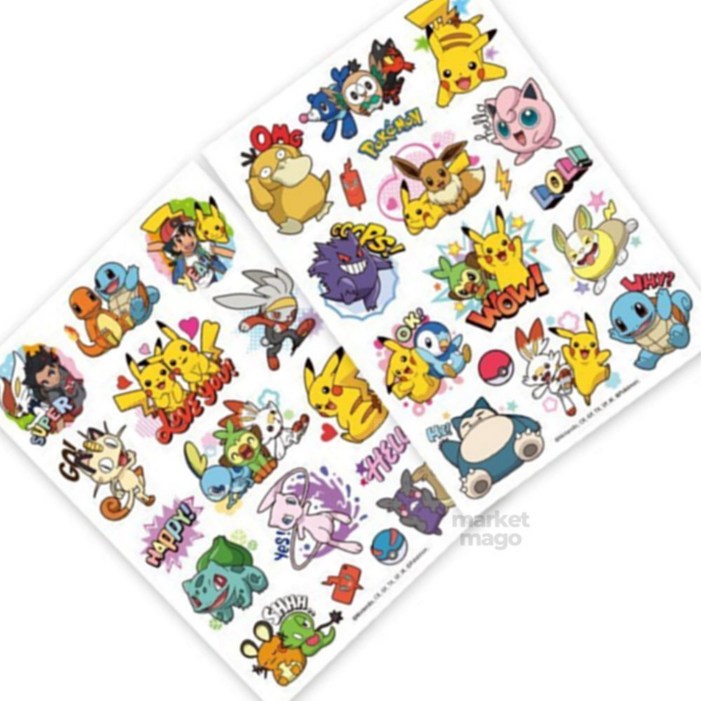 마켓마고 포켓몬스터 판박이스티커 부채꾸미기스티커