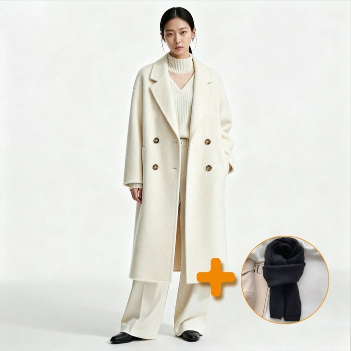 머풀러 한파룩 더블 울 롱코트