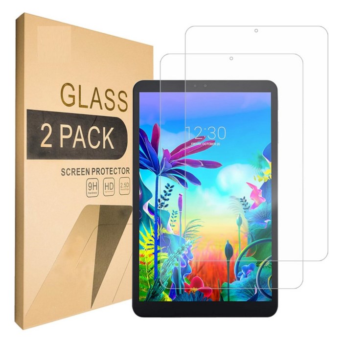 LG 지패드5 10.1인치 호환 방탄 강화유리 액정보호필름2장 LMT600 T600L T605 T605L 케이스나라