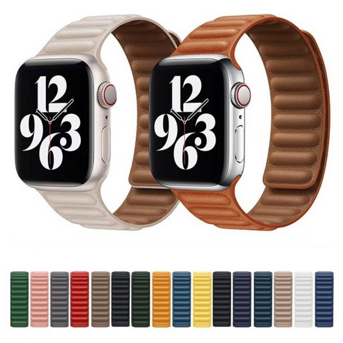포유 애플워치 가죽 링크 마그네틱 스트랩 루프 시계줄 줄질 밴드