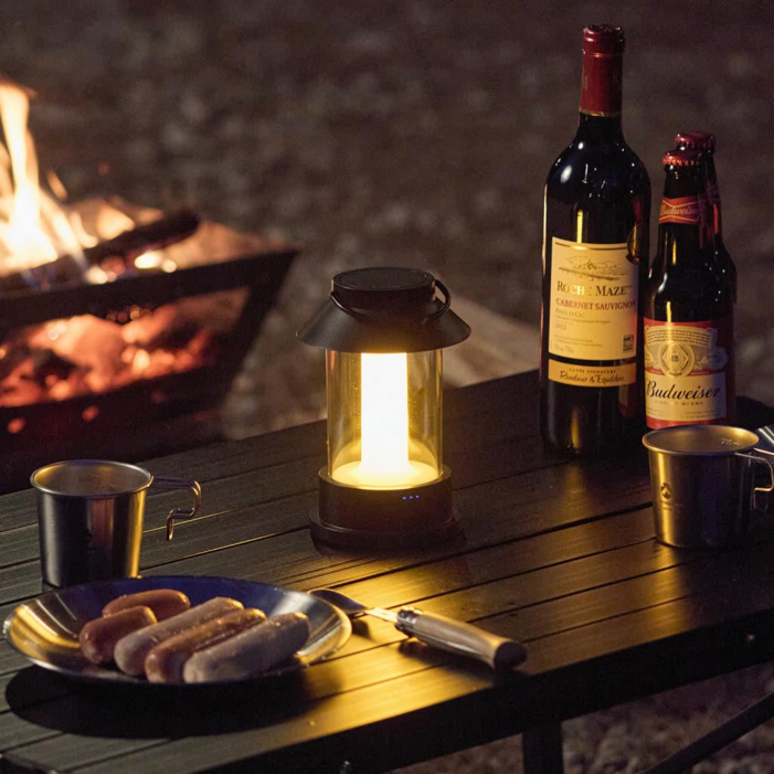 버티탭 캠핑랜턴 텐트조명 LED충전렌턴 감성캠핑랜턴 충전식조명 실내등 감성램프 실외무드등 10000mAh, 블랙, 1개