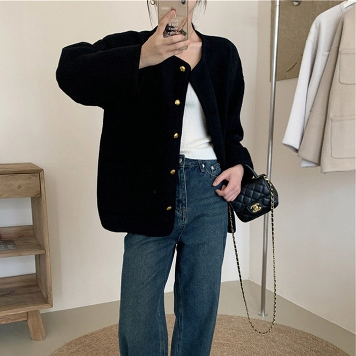 데일리룩 모직 오버핏 자켓